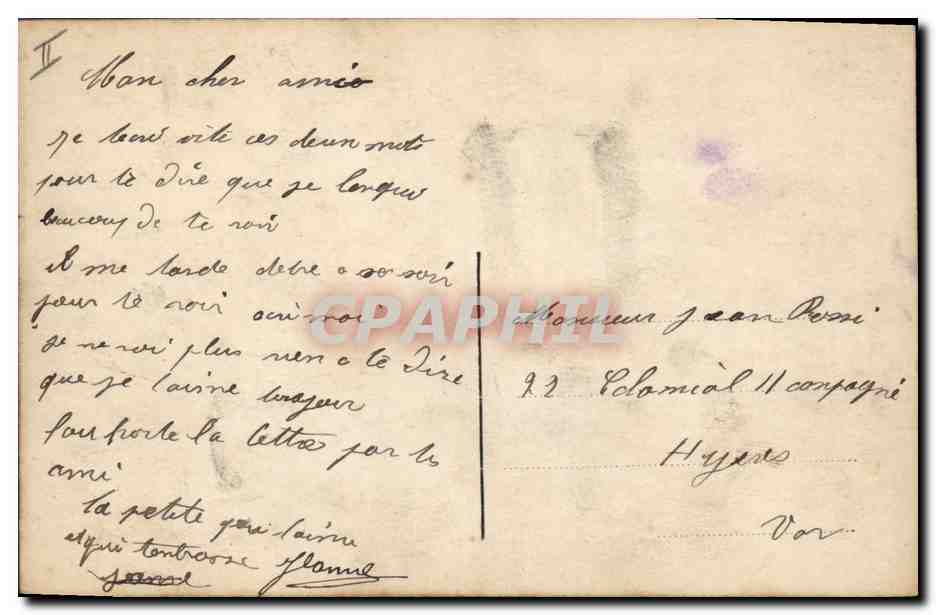 CPA Fantaisie Le langage des Fleurs — Verso