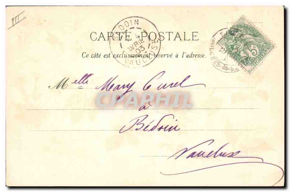 CPA Fantaisie Le langage des fleurs — Verso