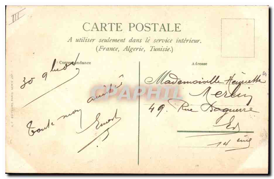 CPA Fantaisie Le langage des fleurs — Verso