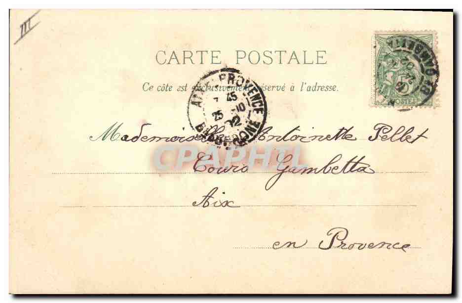 CPA Fantaisie Le langage des Fleurs — Verso