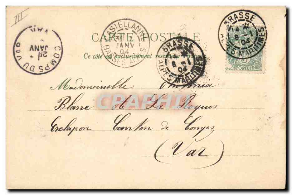 CPA Fantaisie Le langage des Fleurs — Verso
