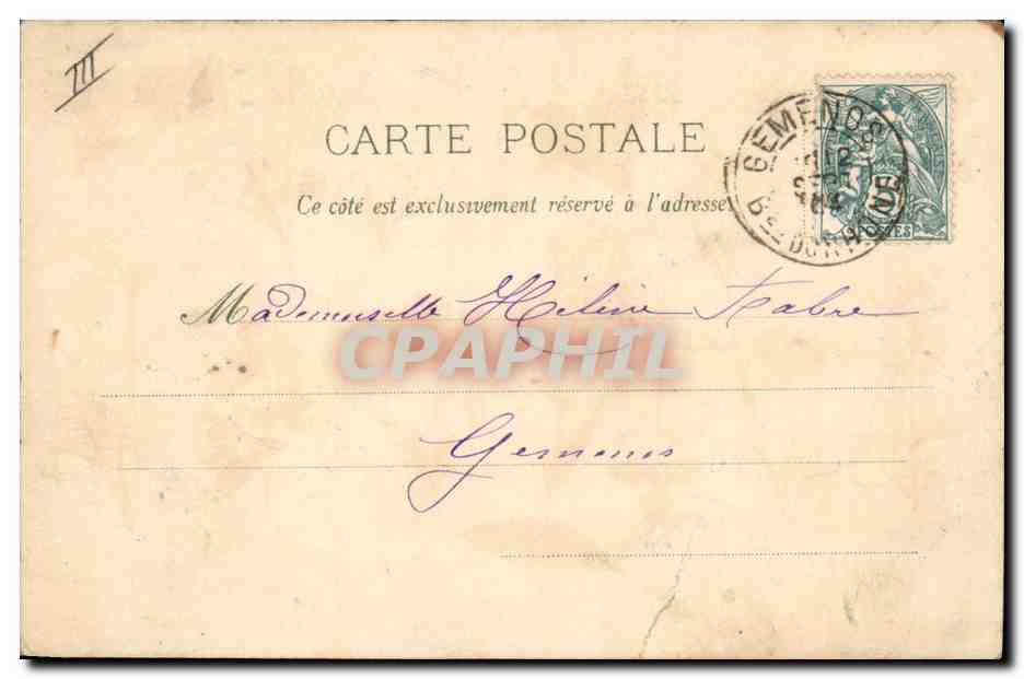 Langage des fleurs — Carte postale illustrée — Éditeur non visible — Verso