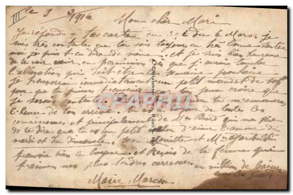 CPA Fantaisie Le langage des Fleurs — Verso