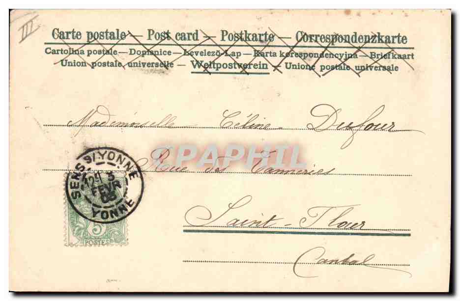 CPA Fantaisie Le langage des Fleurs — Verso