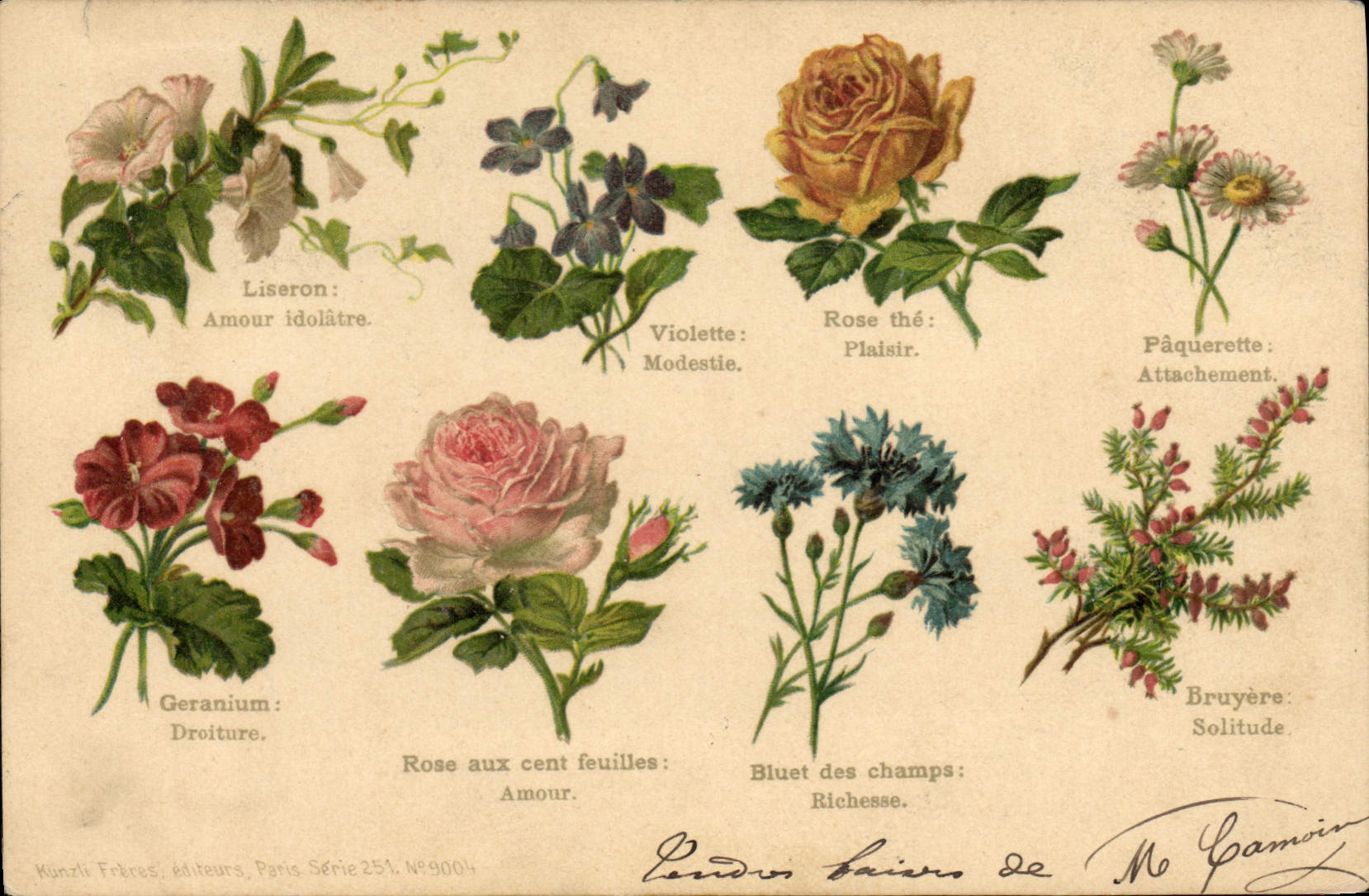 CPA Fantaisie Le langage des Fleurs