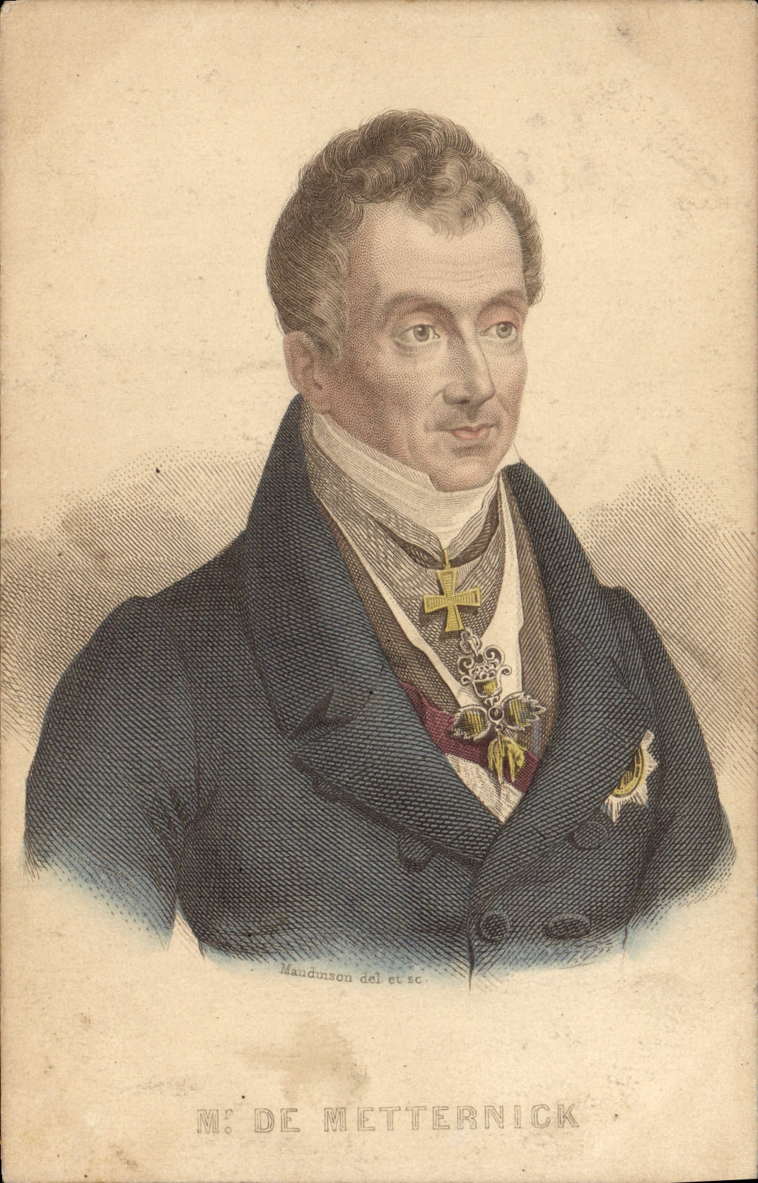M. de Metternick — portrait — Maudinson del. et sc.