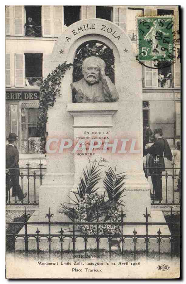 CPA Paris Emile Zola Monument Placet Trarieux 