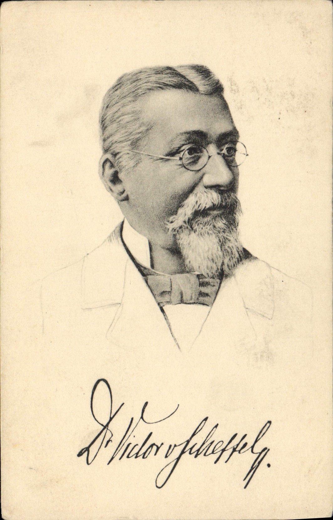 Dr. Viktor von Scheffel — portrait gravé — Stongel & Co., Dresden 49030