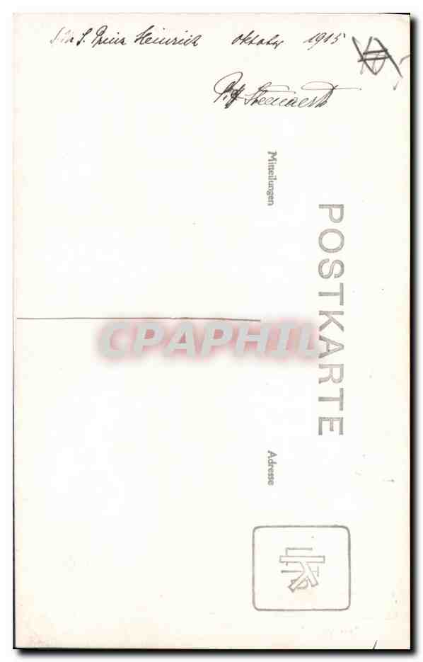 CPA Prinz Heinrich  — Verso