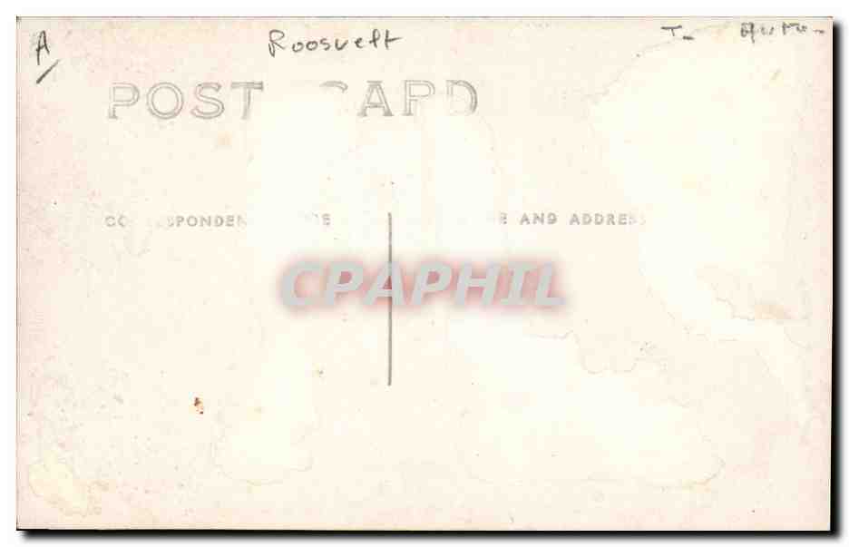 CARTE PHOTO Roosevelt  — Verso