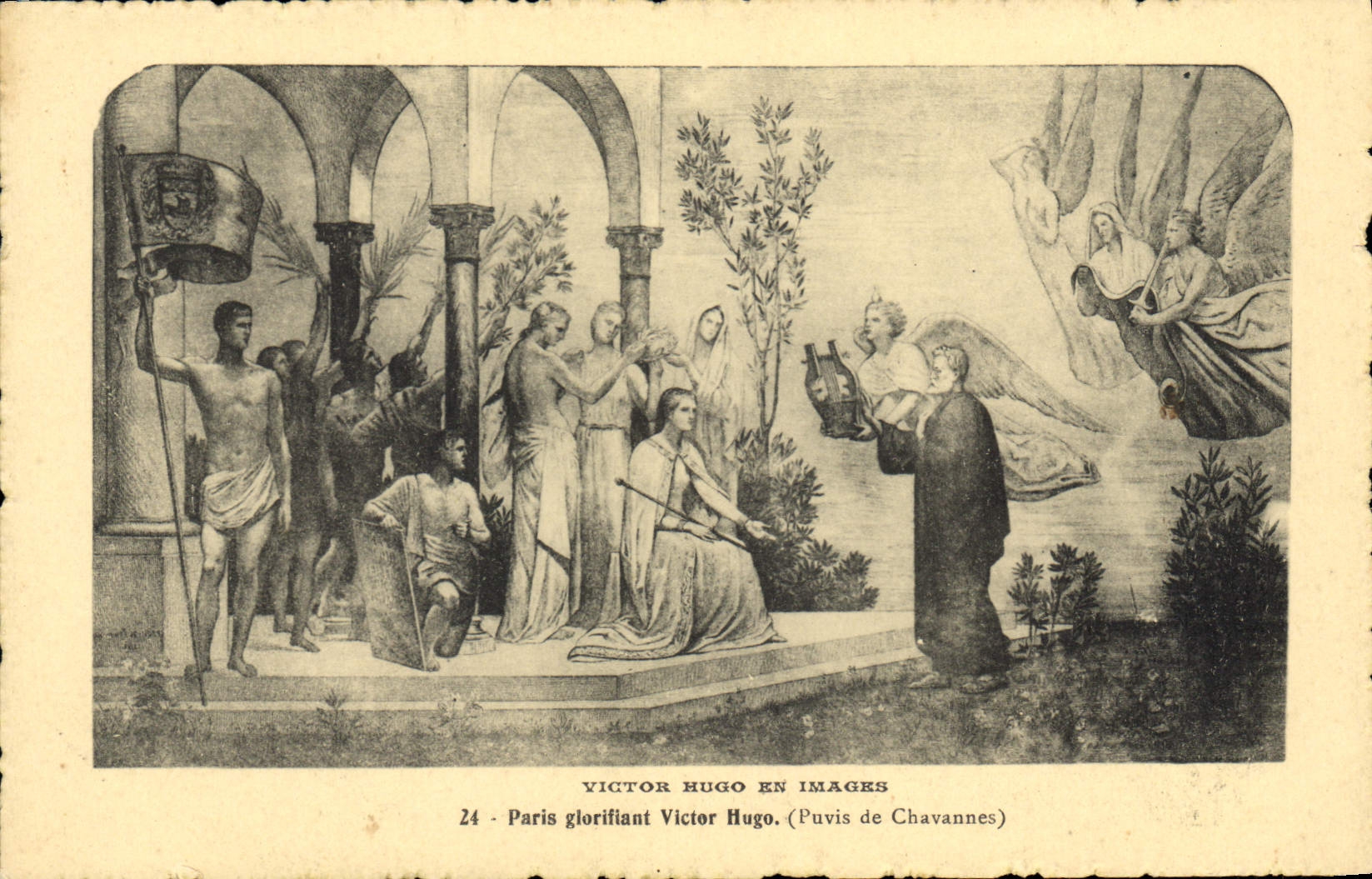 CPA Victor Hugo en images Paris glorifiant Victor Hugo Puvis de Chavannes 