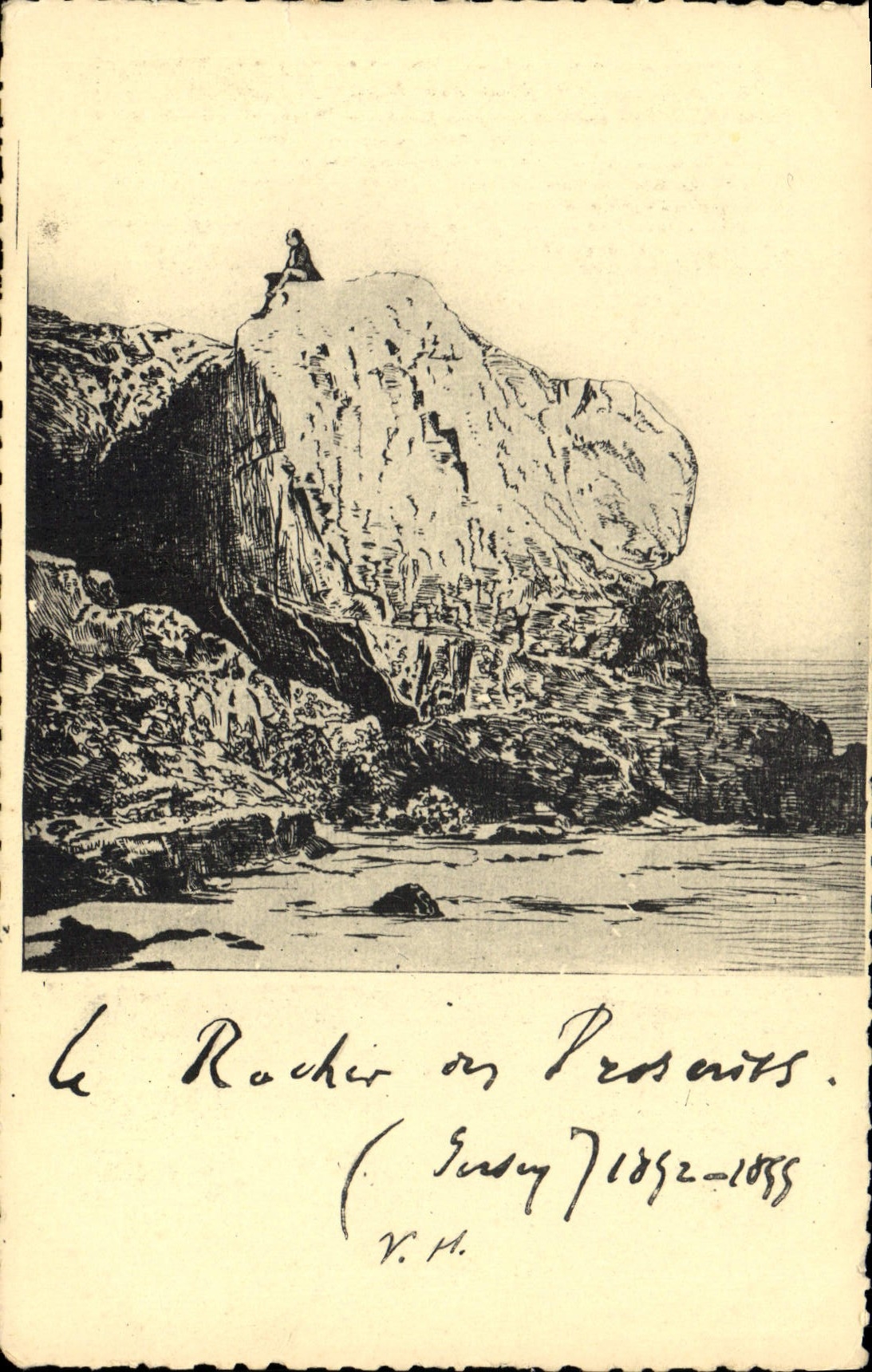 CPA Victor Hugo Le rocher des proscrits a Jersey 