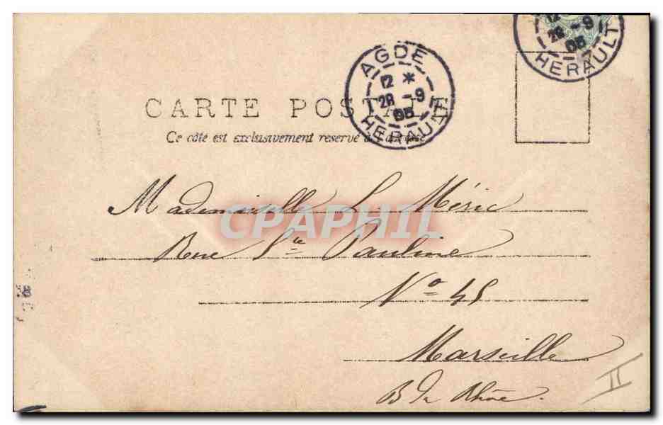 Femme avec bouteille de champagne — série 'Le champagne' — R.P.I. (Agde) — Verso