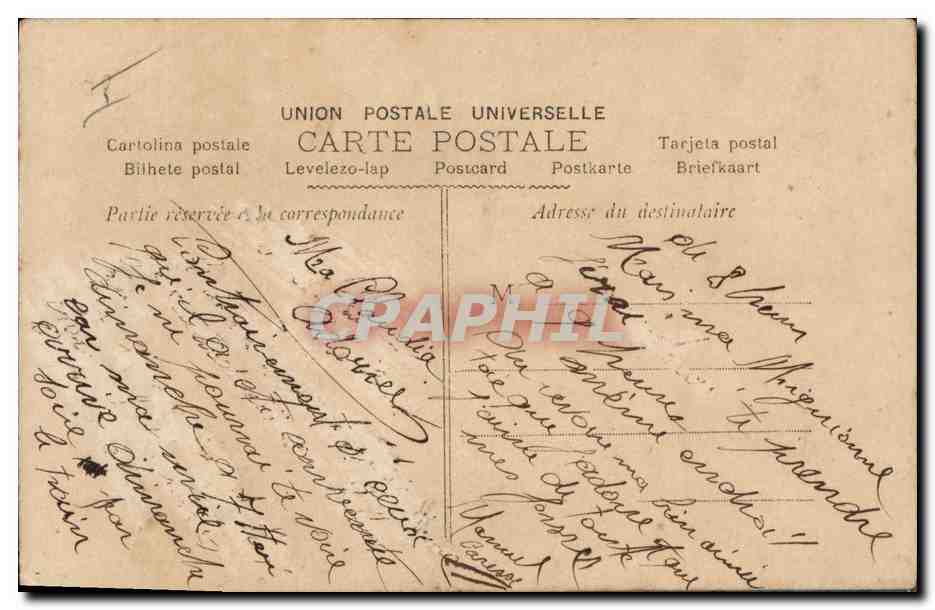 Couple en tenue de bal — scène romantique — éditeur inconnu, n° 726 — Verso