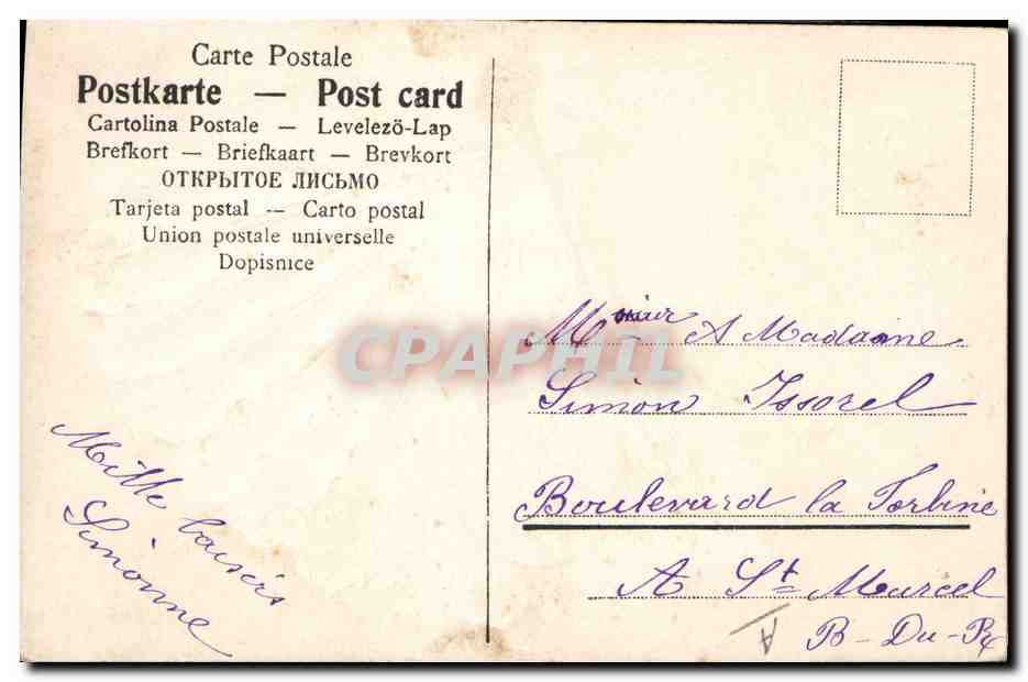 Femme au chapeau — carte postale décorative avec éventail — CPAPHIL — Rückseite