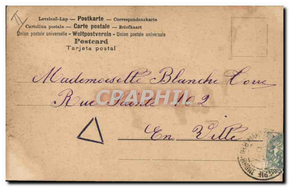 CPA Fantaisie Femme Lettres Lettre C  — Rückseite