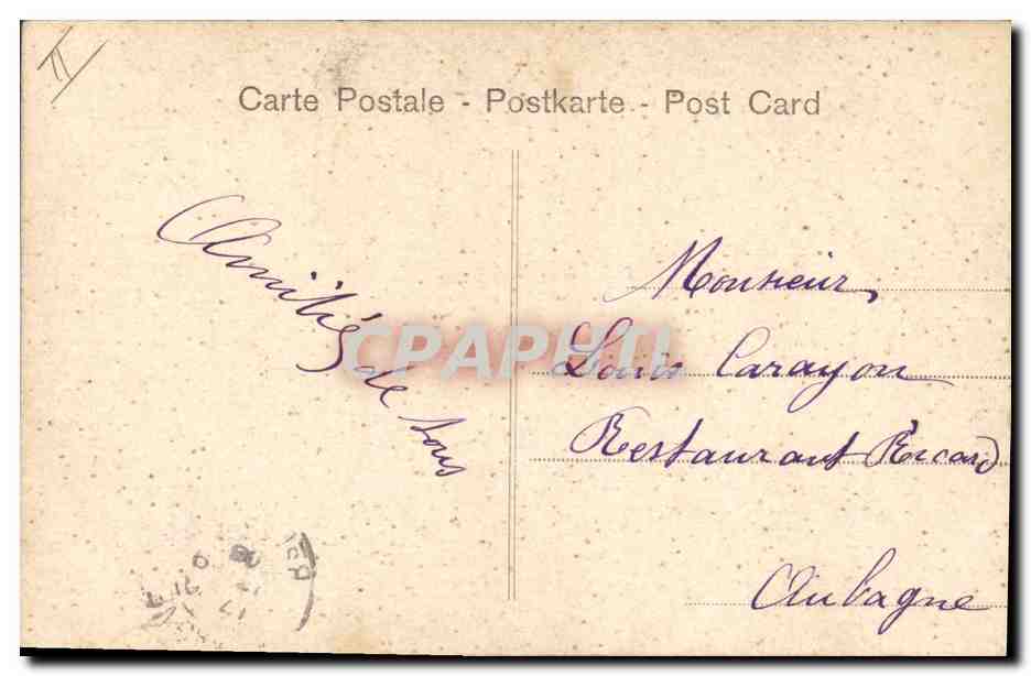 Jeune couple dans un parc — scène romantique — éditeur anonyme — Verso