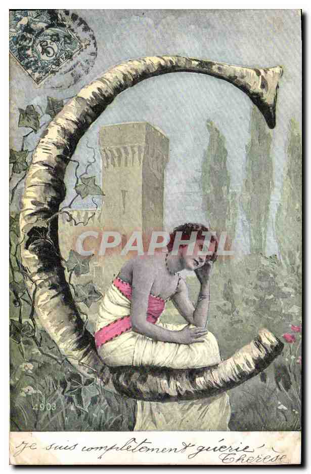 Femme assise dans un grand C — éditeur Chorèse, n° 1903