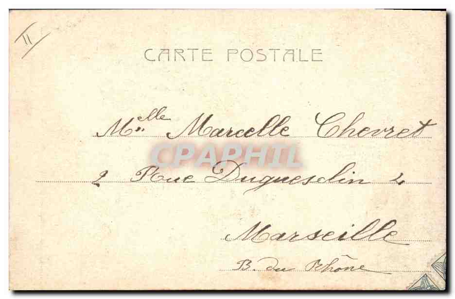 Femme assise dans un grand C — éditeur Chorèse, n° 1903 — Verso