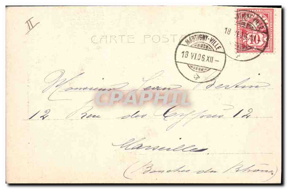 CPA Fantaisie Femme Lettres Lettre C  — Verso