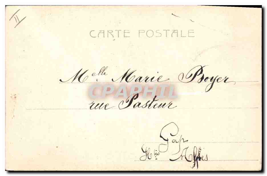 CPA Fantaisie Femme Lettres Lettre C  — Verso