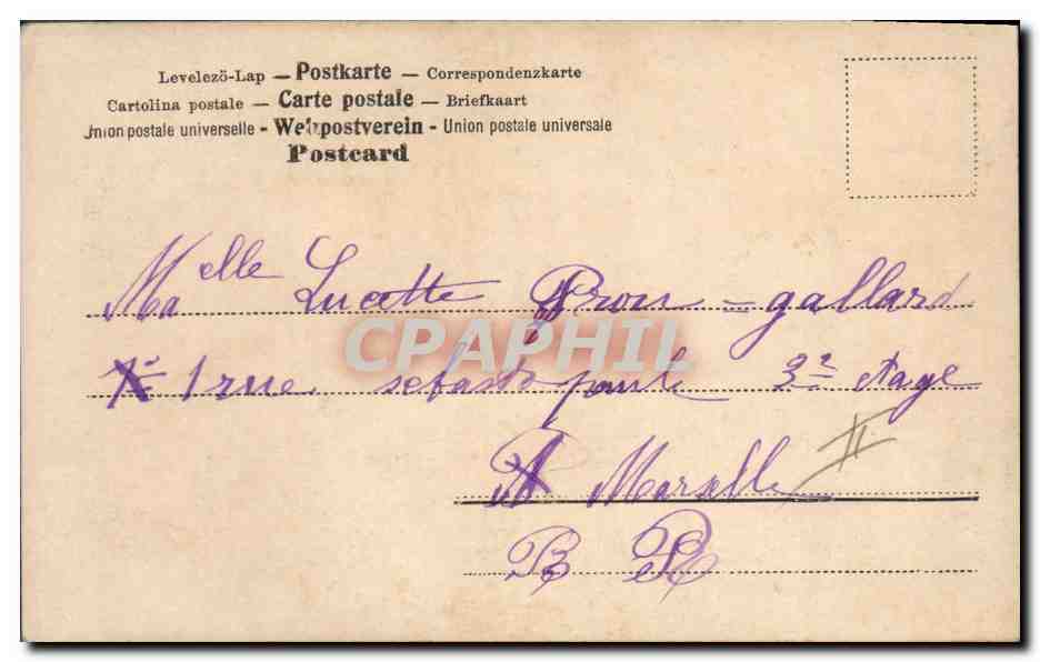 CPA Fantaisie Femme Lettres Lettre C  — Rückseite