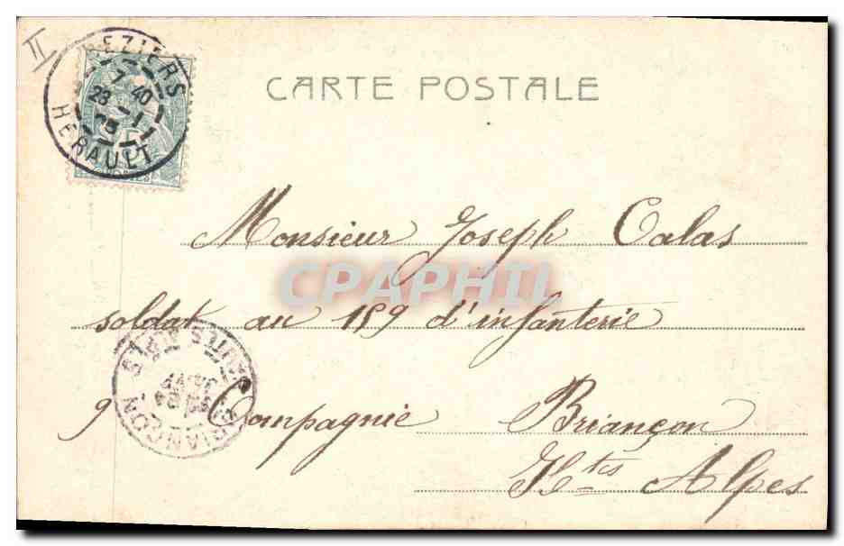 CPA Fantaisie Femme Lettres Lettre D  — Back