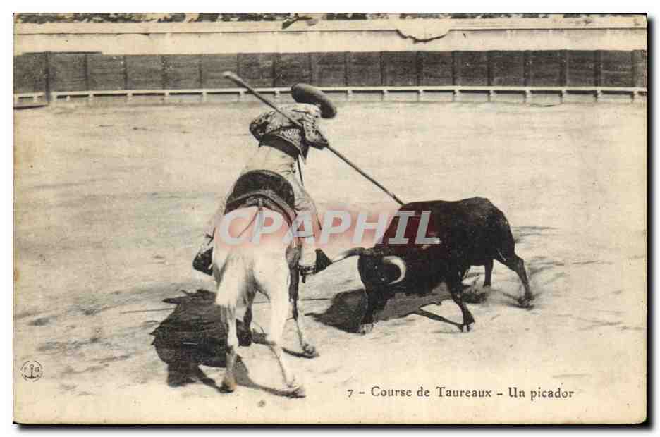 CPA Corrida Course de taureaux Un picador 