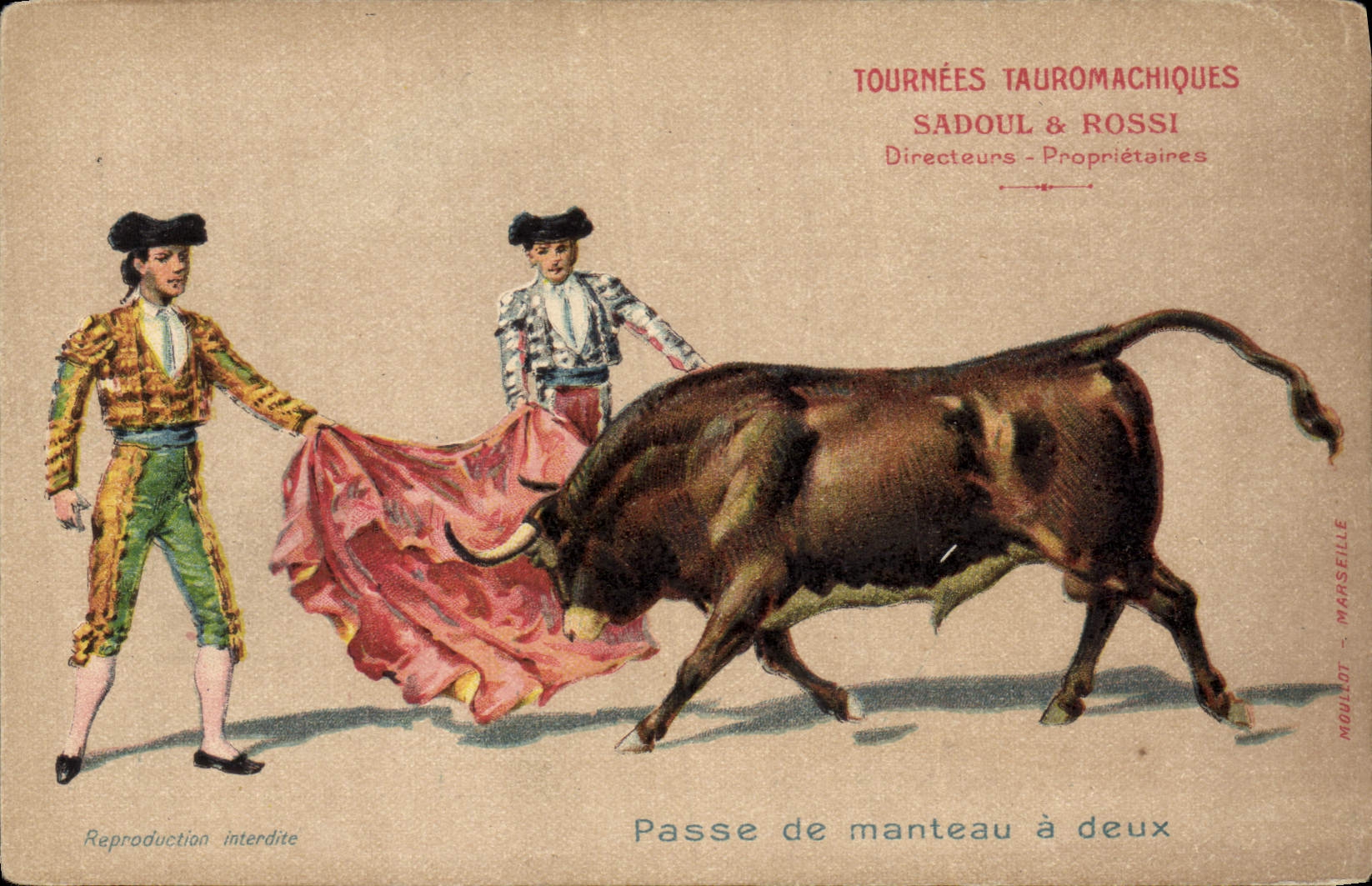 Pass of the Cloak — Tournées Tauromachiques Sadoul & Rossi — Mouilhot, Marseille