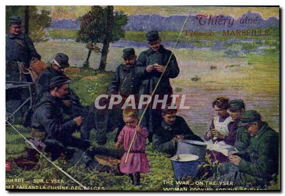 War on the Yser — Woman Cooking for the Belgians — Thiéry aîné, Vilméens, Marseille