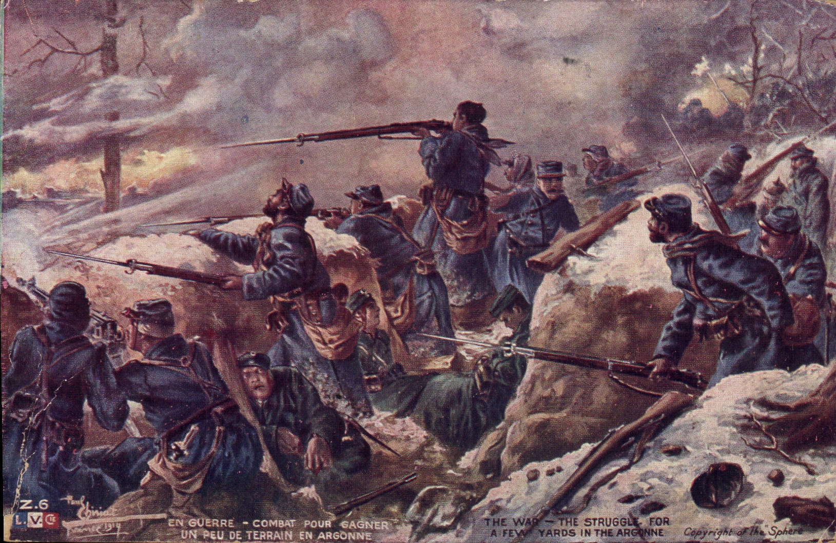 Combat pour gagner un peu de terrain en Argonne — The Sphere, Z.6, 1919