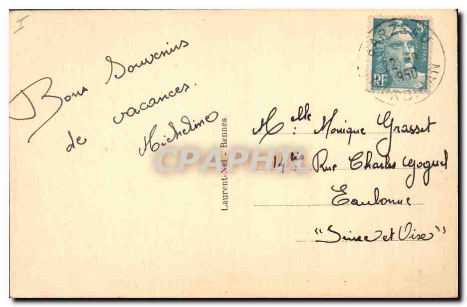 CPA Folklore Jeune fille de Pont Aven — Rückseite