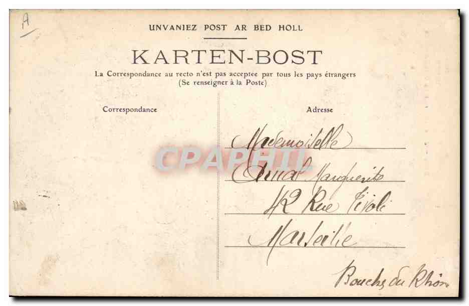 CPA Folklore Jeunes maries de Chateaulin Mariage  — Verso