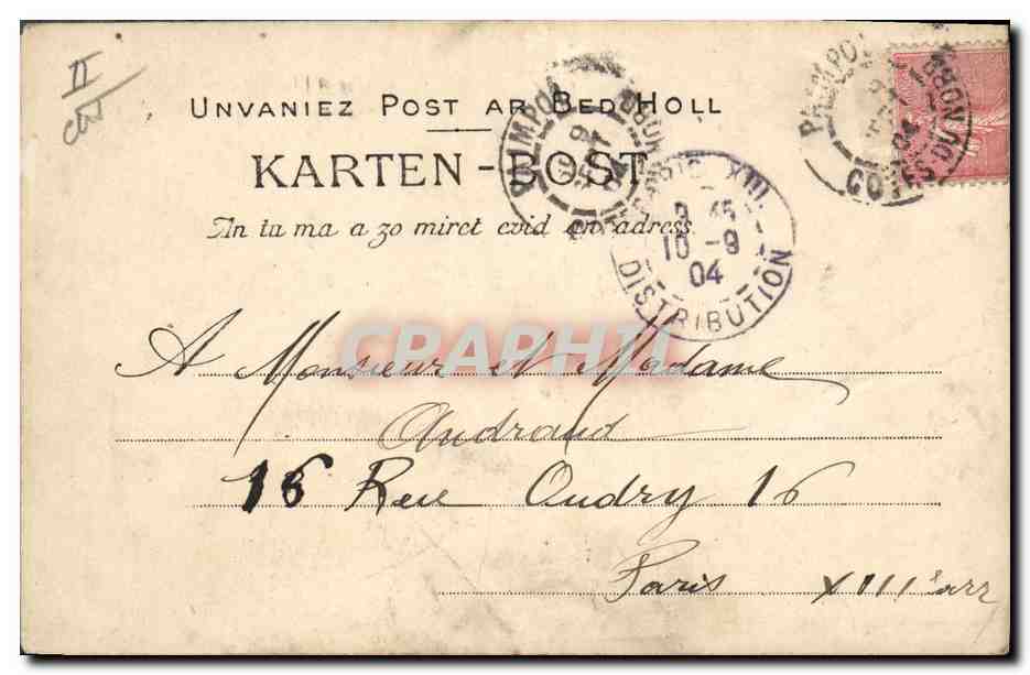 CPA Folklore Illiennes de Batz attendant le bac  — Rückseite