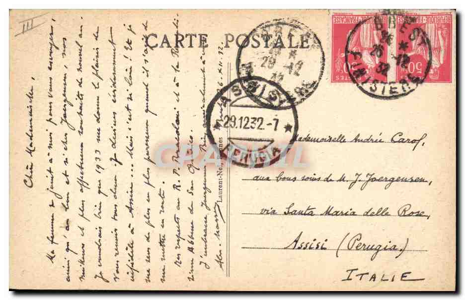 CPA Folklore Tredion Groupe de jeunes filles  — Verso