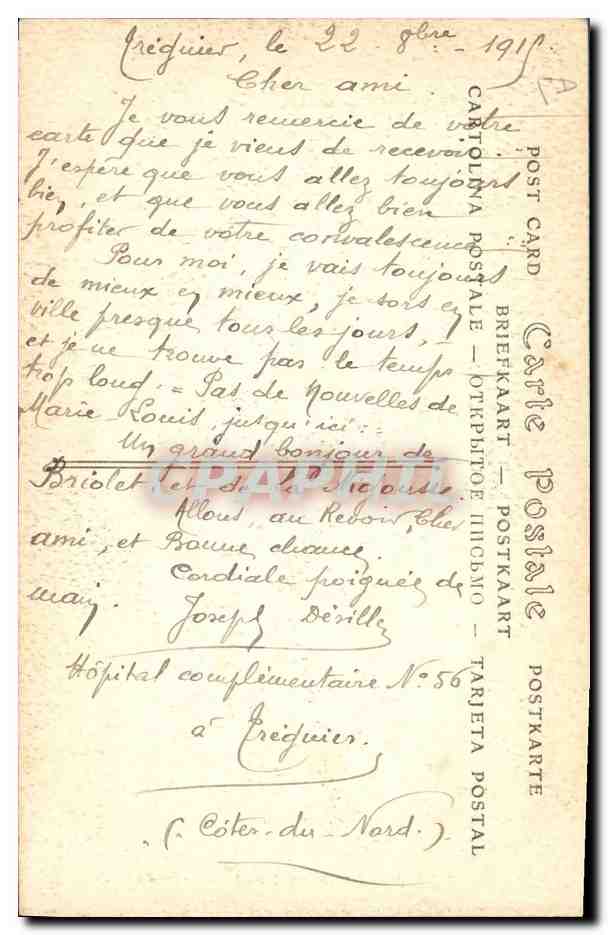 CPA Folklore Paimpolaise attendant l'Islandais  — Verso