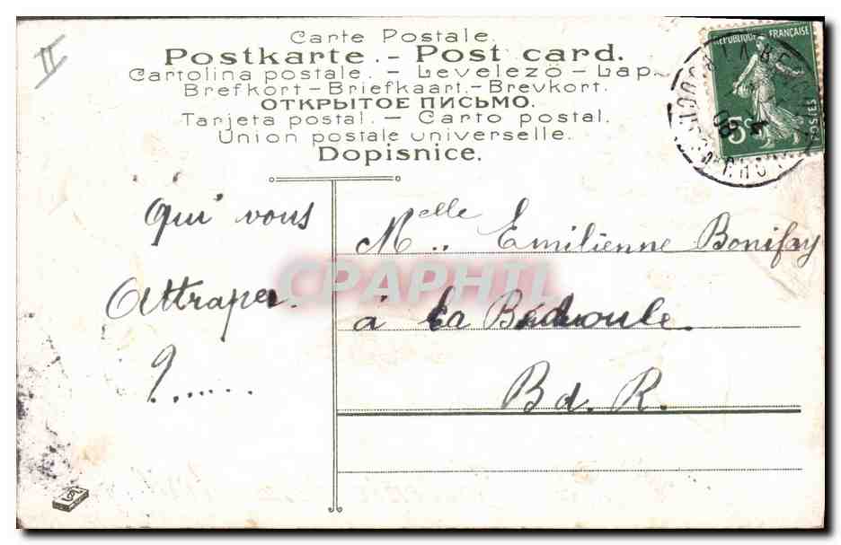 CPA Fantaisie Fleurs Poisson Colombe 1er Avril  — Verso