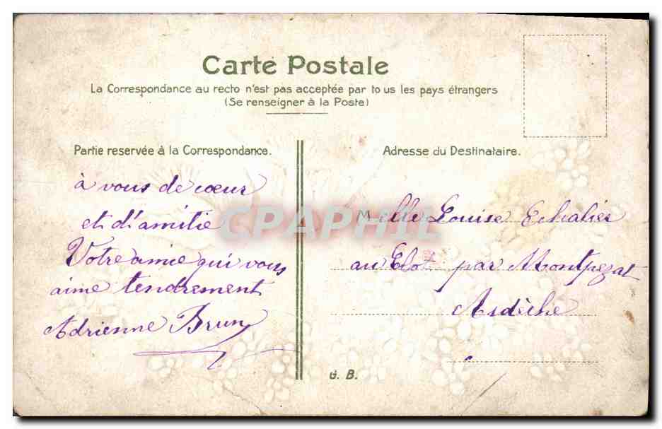 CPA Fantaisie Fleurs Colombes  — Back