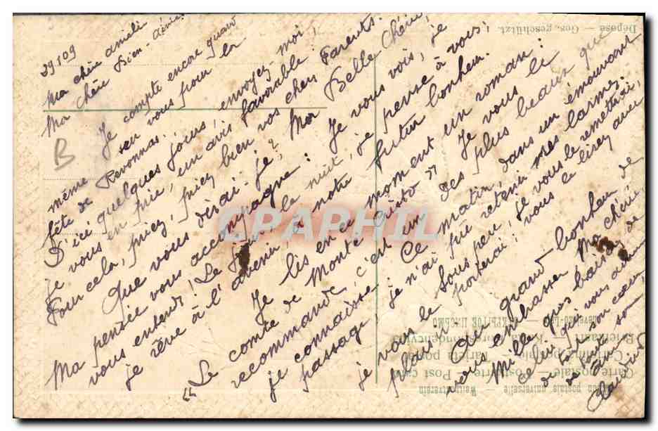 CPA Fantaisie Fleurs Trefle — Rückseite