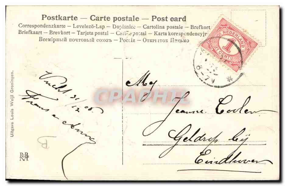 CPA Fantaisie Fleurs  — Verso