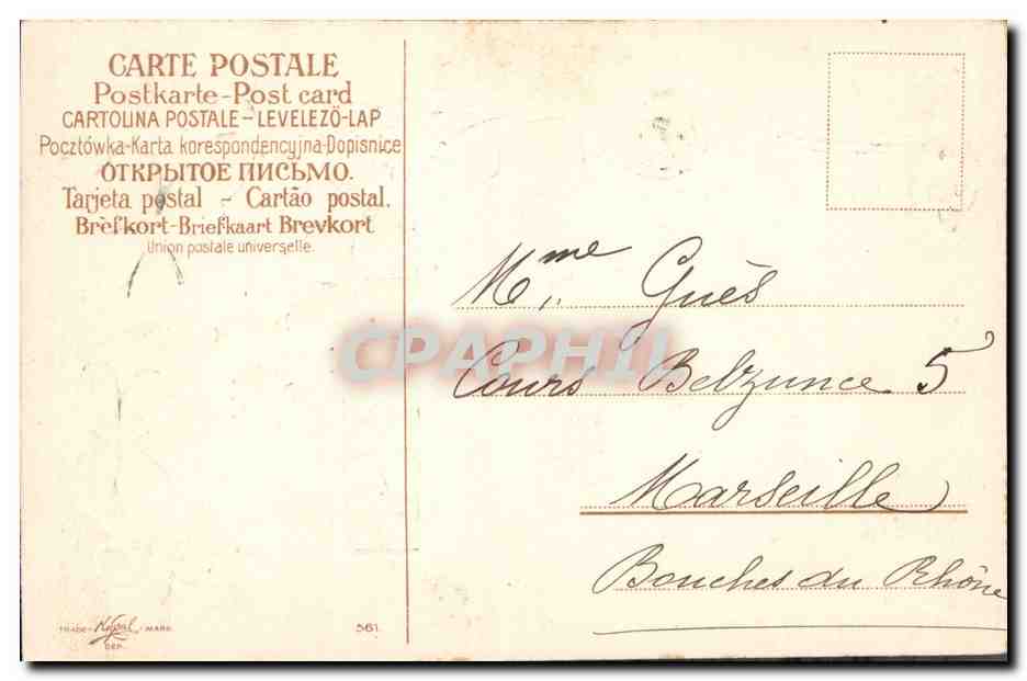 CPA Fantaisie Fleurs Trefles Fer a cheval  — Verso