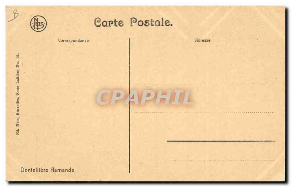 CPA Folklore Dentelle Dentelliere flamande  — Verso