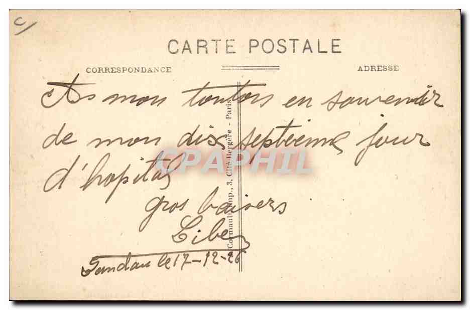 CPA Machine a Coudre Infirmerie Hopital de Spire La lingerie TOP — Rückseite