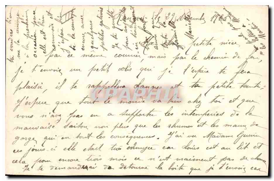 CPA Fantaisie Langage des Fleurs  — Verso