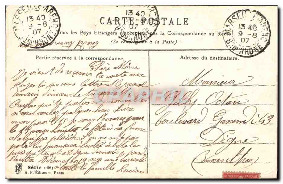 CPA Fantaisie Langage des Fleurs  — Verso