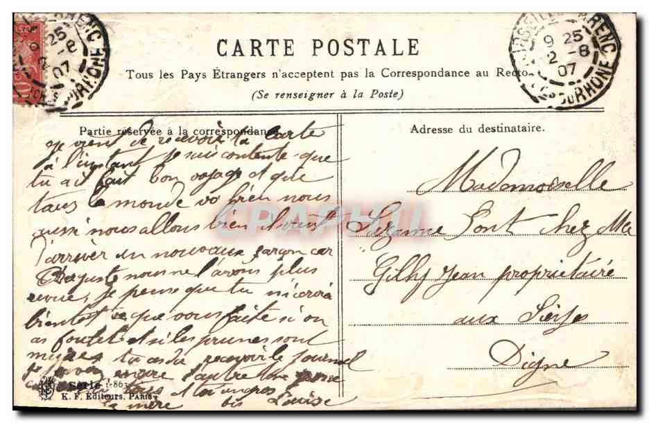 CPA Fantaisie Langage des Fleurs  — Verso