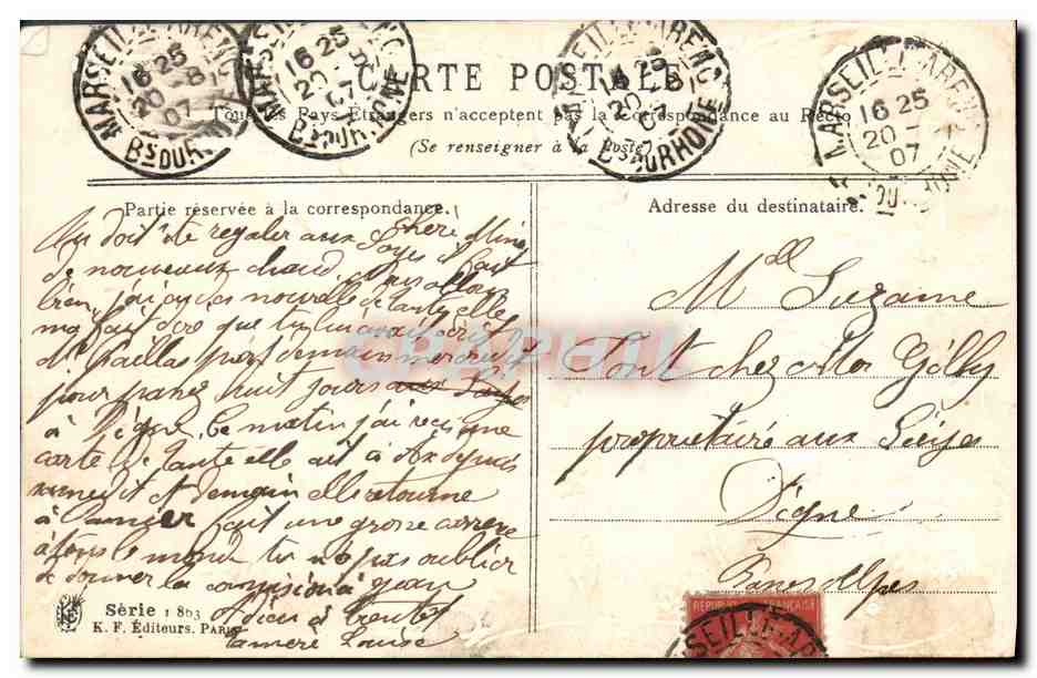 CPA Fantaisie Langage des Fleurs  — Verso