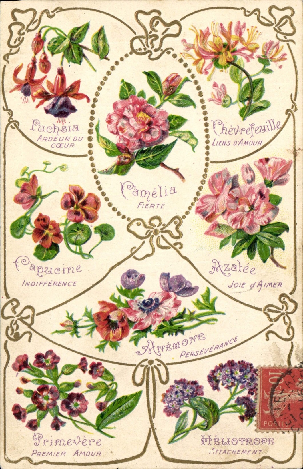 CPA Fantaisie Langage des Fleurs 