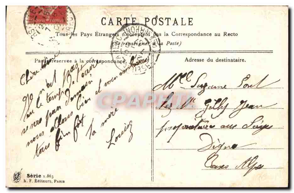 CPA Fantaisie Langage des Fleurs  — Verso