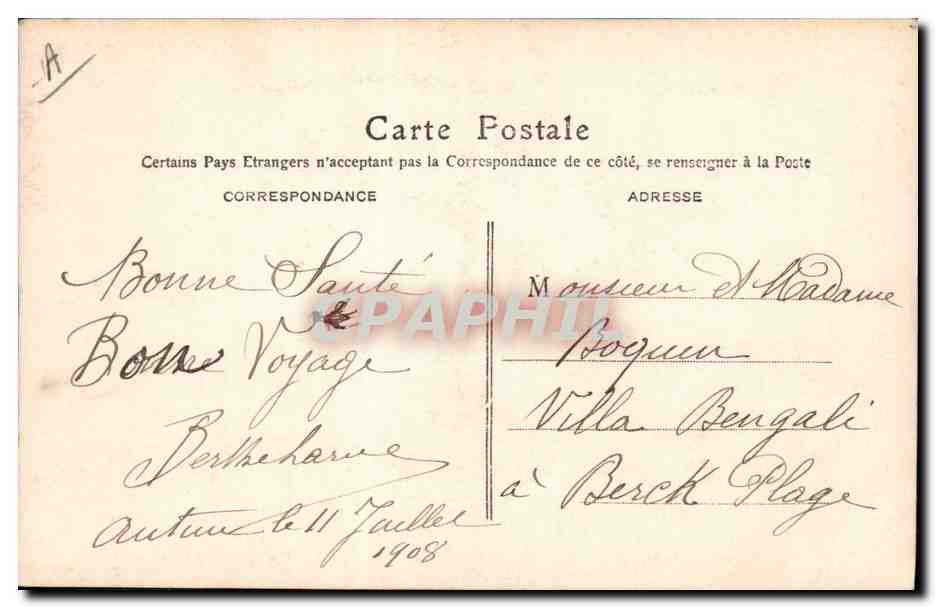 La Balance d'Amour — 1908 — n° 882 — Rückseite